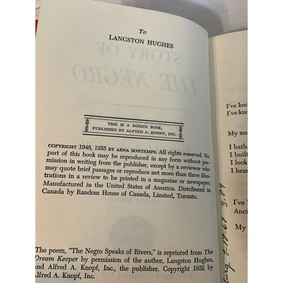 STORY OF THE NEGRO ARNA BONTEMPS ILL. ~ RAYMOND LUFKIN 1945 Langston Hughes - Picture 5 of 7